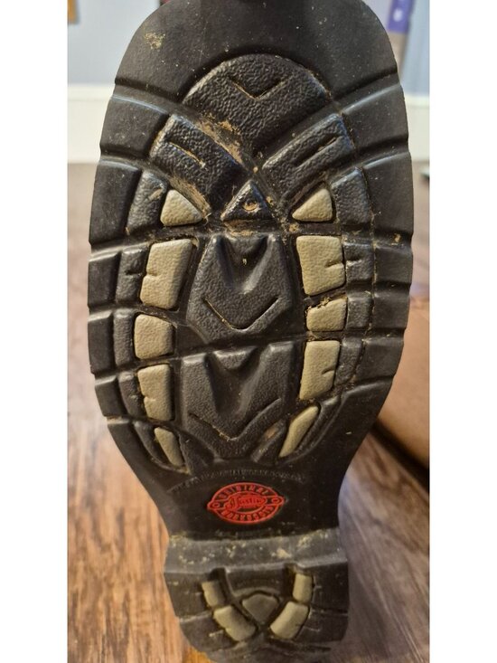 Justin Stampede Rugged Tan Square Toe Snake Boot 9.5 Cowboy Western Hunter Rodeo main image 5